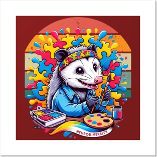 Neurodiversity Opossum Art Posters and Art